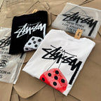 Oversized Stussy Fuzzy Dice Graphic T-Shirt