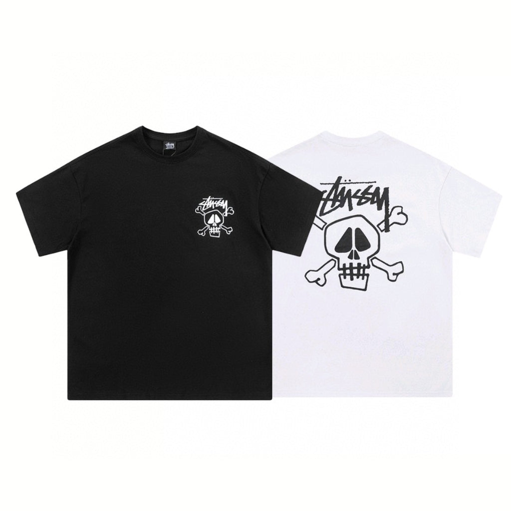 Retro Stussy Skull Crossbones Graphic T-Shirt