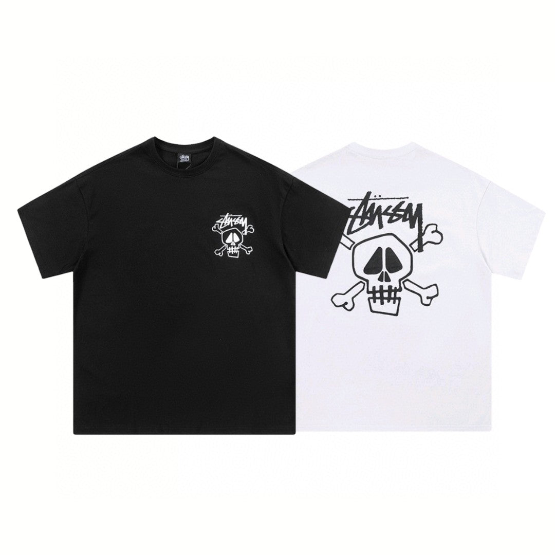 Retro Stussy Skull Crossbones Graphic T-Shirt