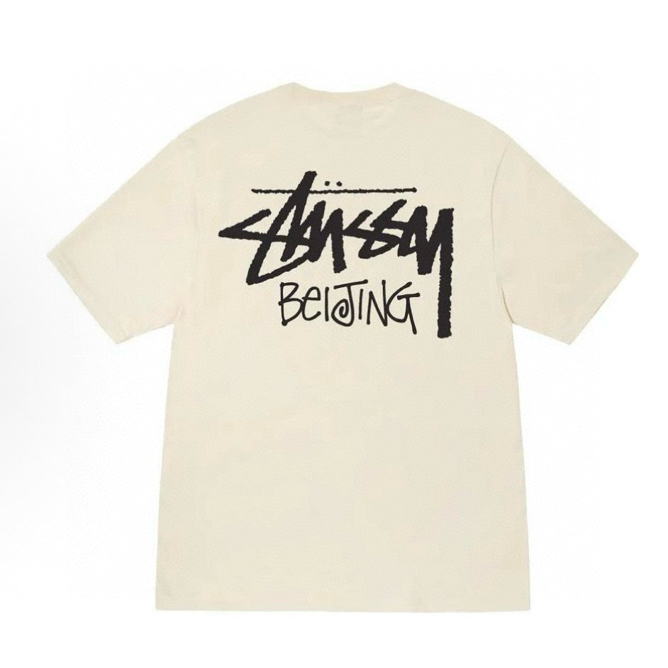 Unisex Oversized Stussy Beijing Graffiti Graphic T-Shirt