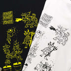 Stussy Bulldog & Sketch Art Graphic T-Shirt