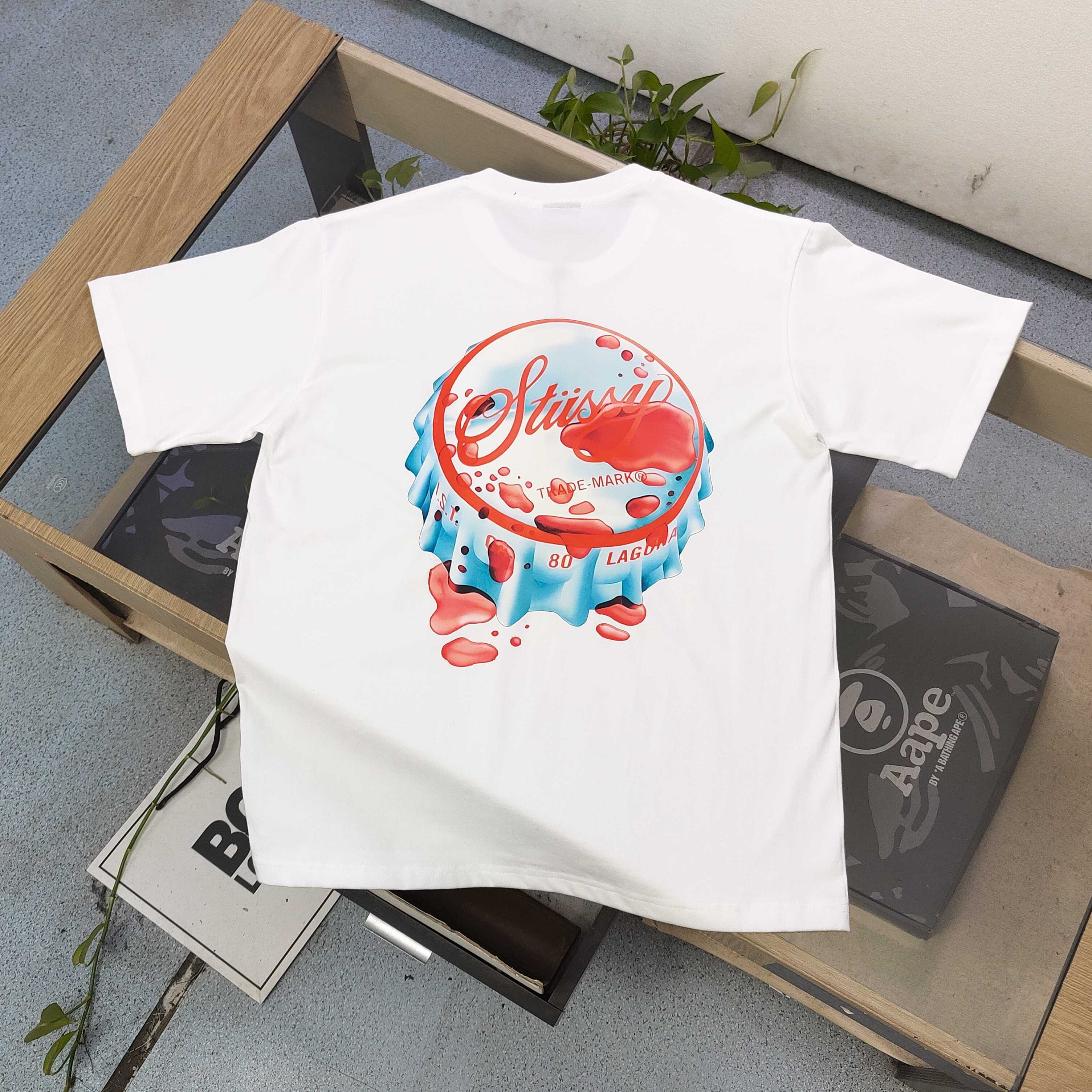 Oversized Stussy Bottle Cap Graphic T-Shirt