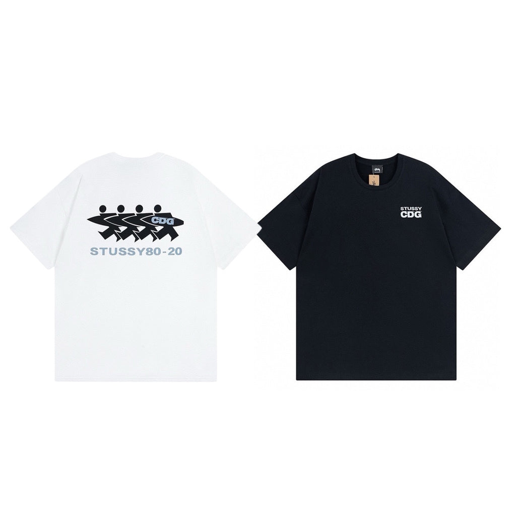 Oversized Stussy CDG Surfman Graphic T-Shirt