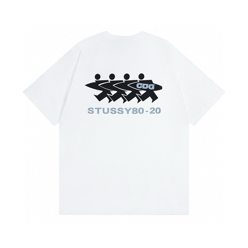 Oversized Stussy CDG Surfman Graphic T-Shirt