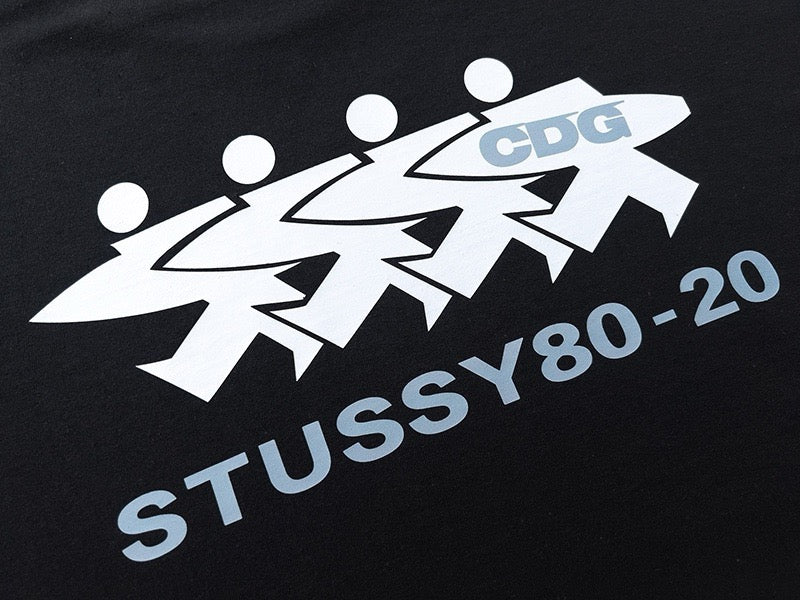Oversized Stussy CDG Surfman Graphic T-Shirt