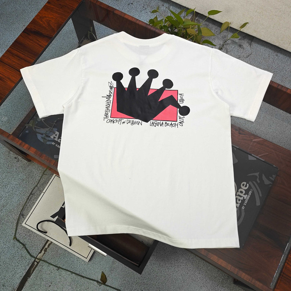 Unisex Stussy Crown Logo Graphic T-Shirt