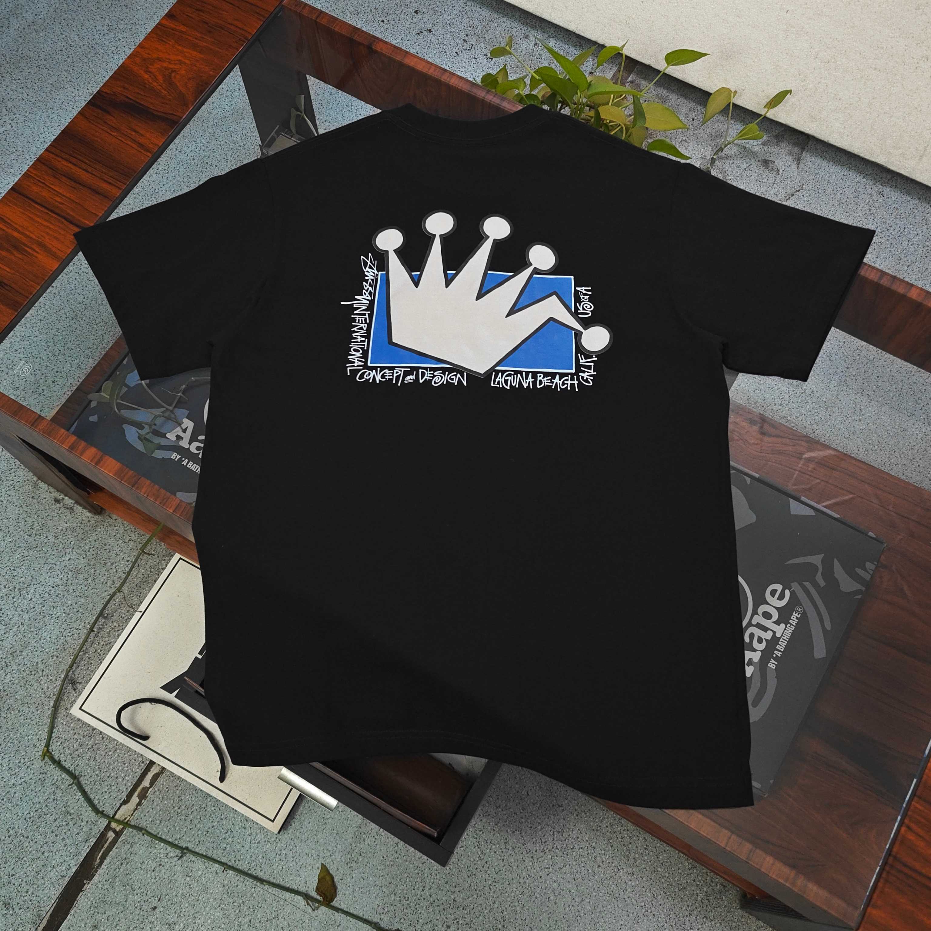 Unisex Stussy Crown Logo Graphic T-Shirt