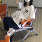 Women Oversized Stussy Daisy Flower Graphic T-Shirt