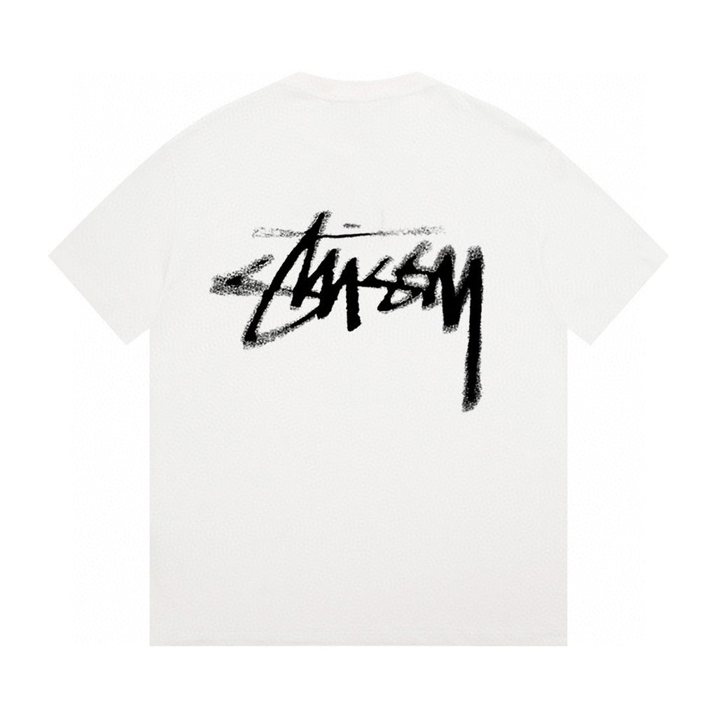 Unisex Stussy Distorted Logo Graphic T-Shirt