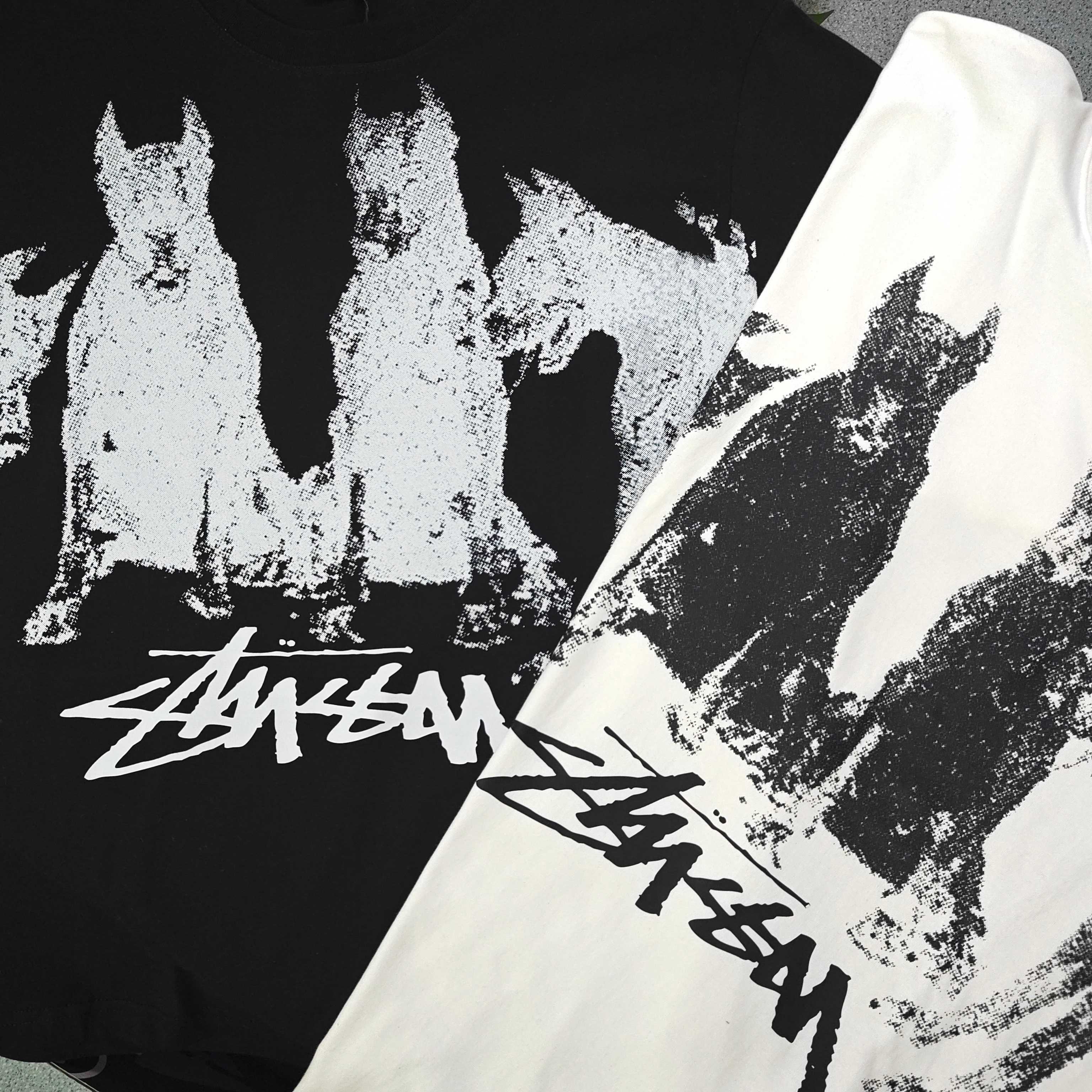 Unisex Stussy Doberman Dog Graphic T-Shirt