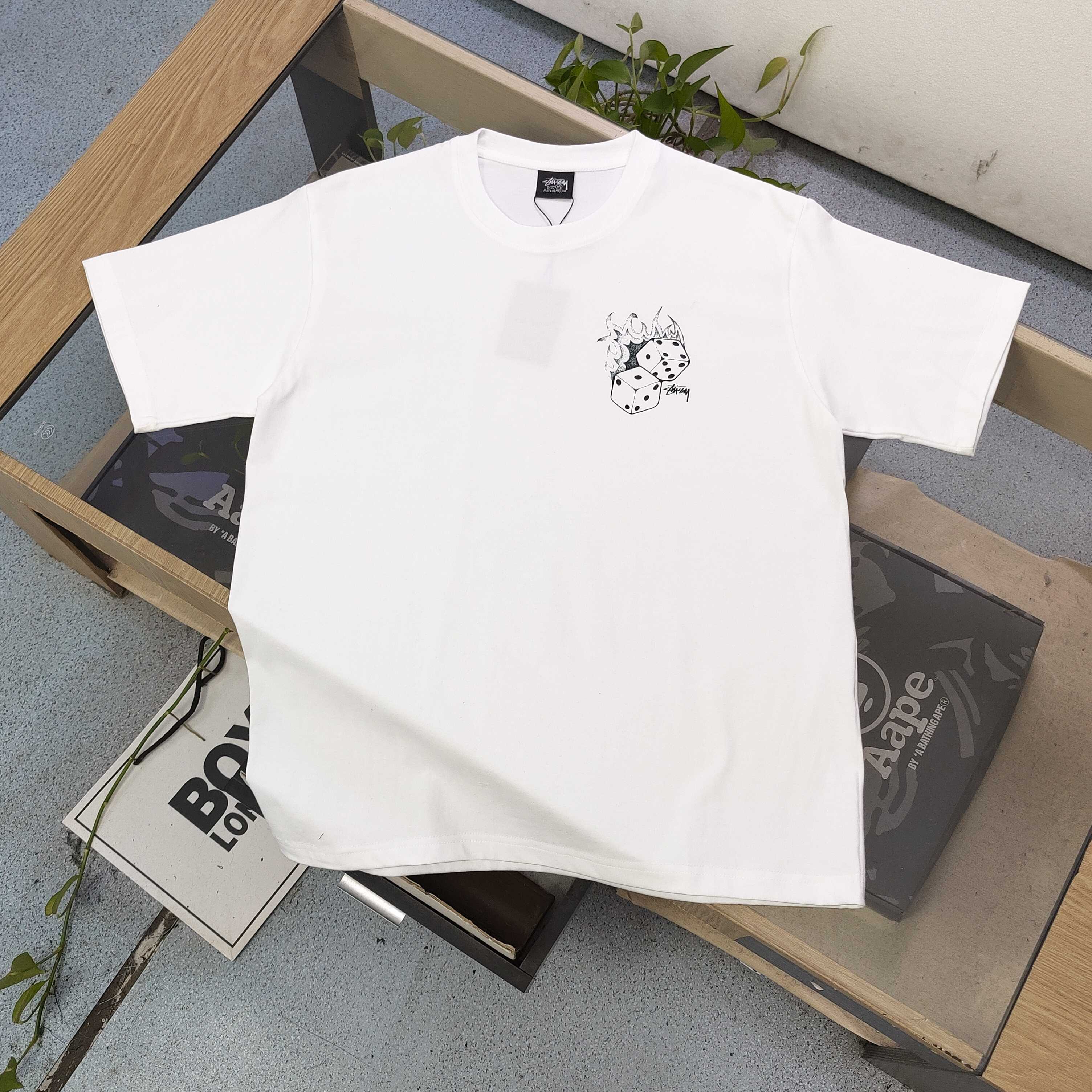 Stussy Flaming Dice Graphic Oversized T-Shirt