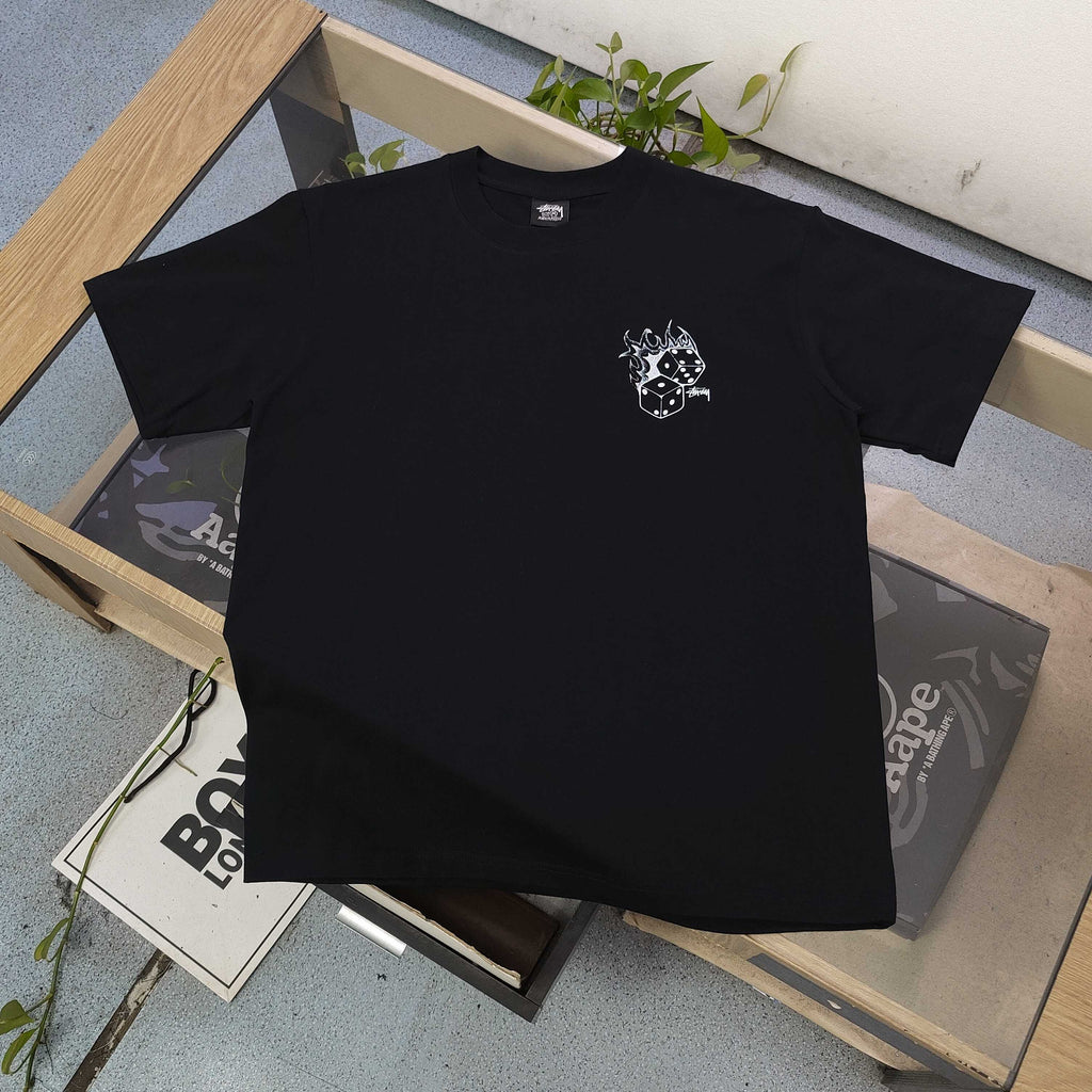 Stussy Flaming Dice Graphic Oversized T-Shirt