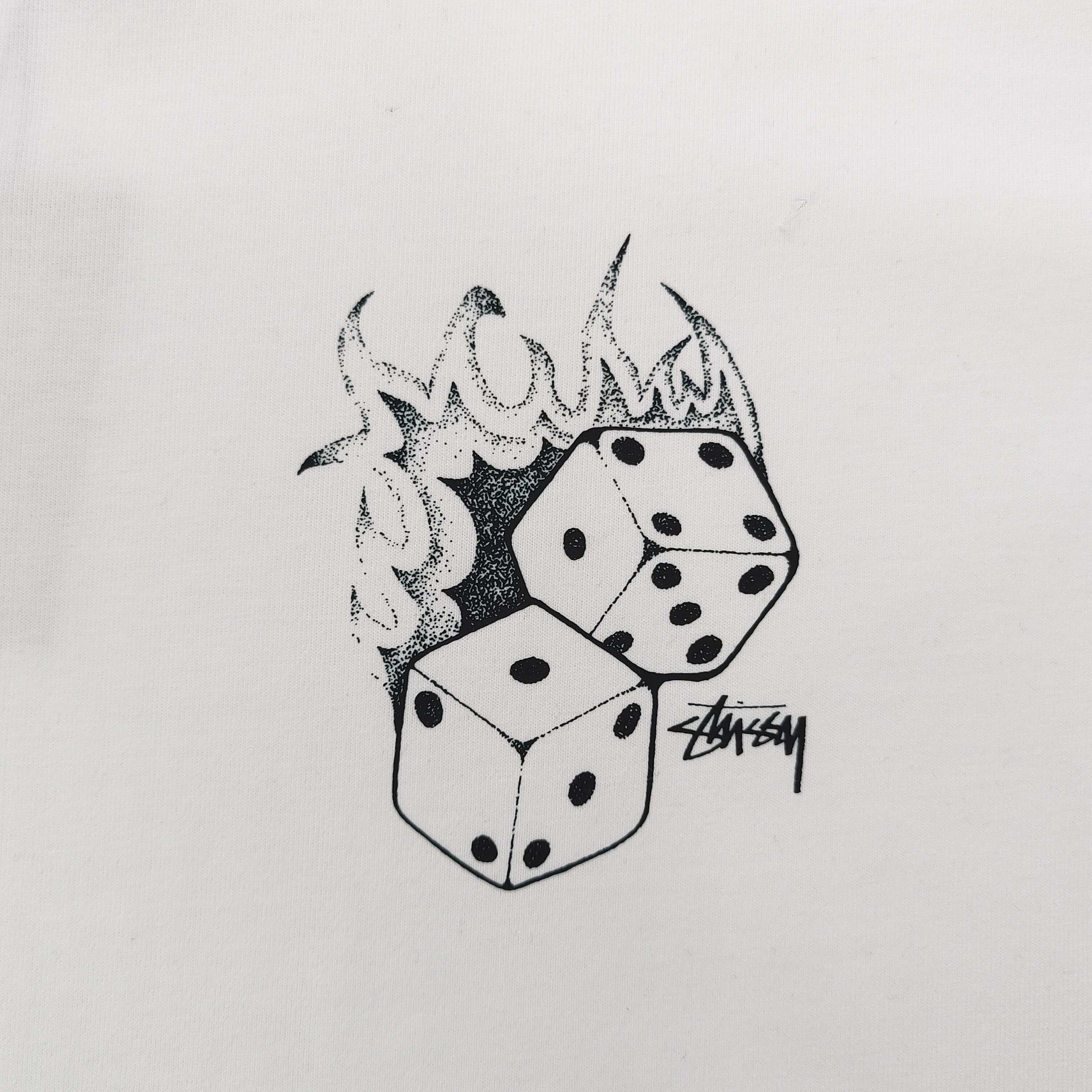 Stussy Flaming Dice Graphic Oversized T-Shirt