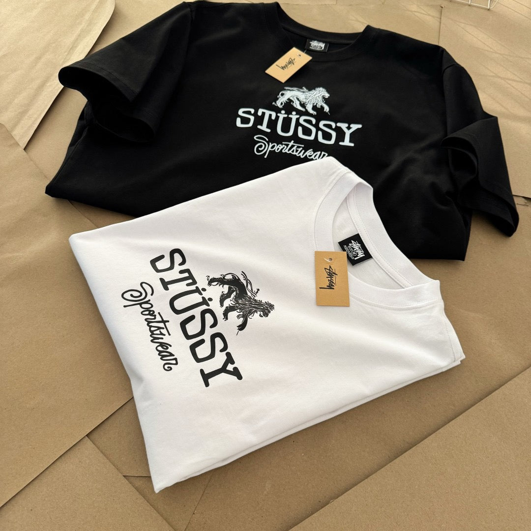 Streetwear Stussy Lion Crest Graphic T-Shirt