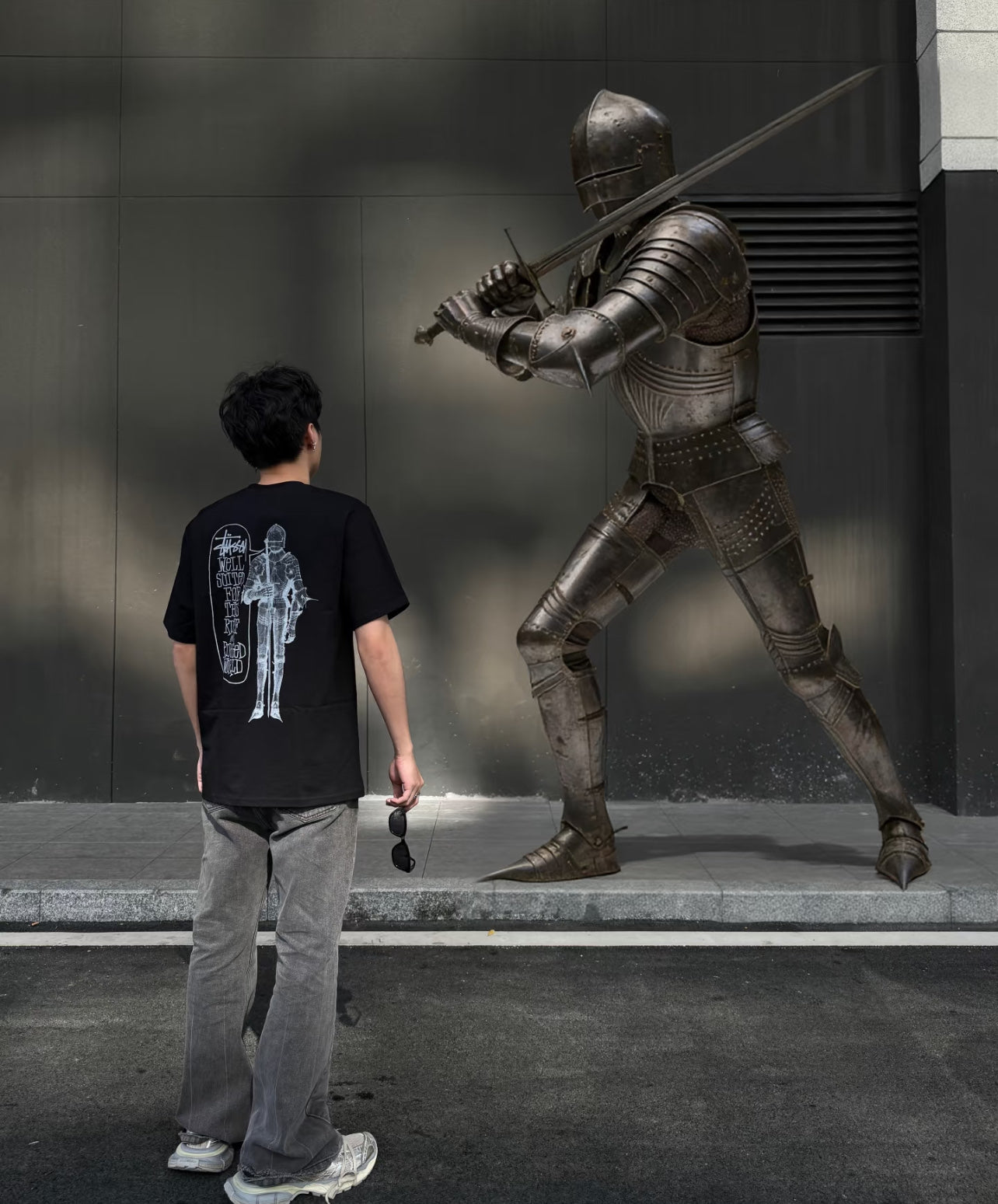 Unisex Stussy Medieval Knight Graphic T-Shirt