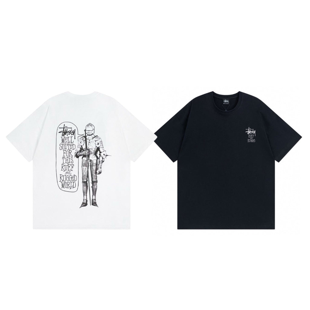 Unisex Stussy Medieval Knight Graphic T-Shirt