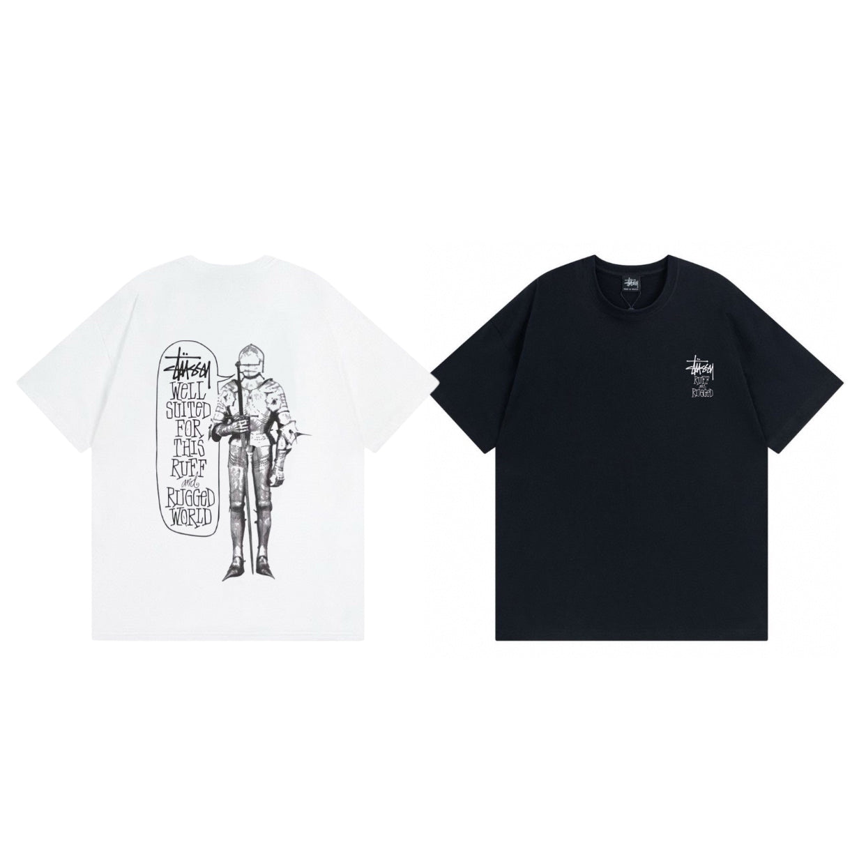 Unisex Stussy Medieval Knight Graphic T-Shirt