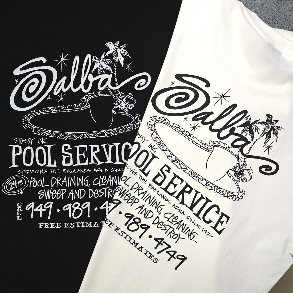 Oversized Stussy Palm Pool Service Graphic T-Shirt