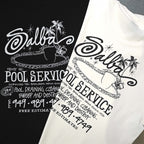 Oversized Stussy Palm Pool Service Graphic T-Shirt