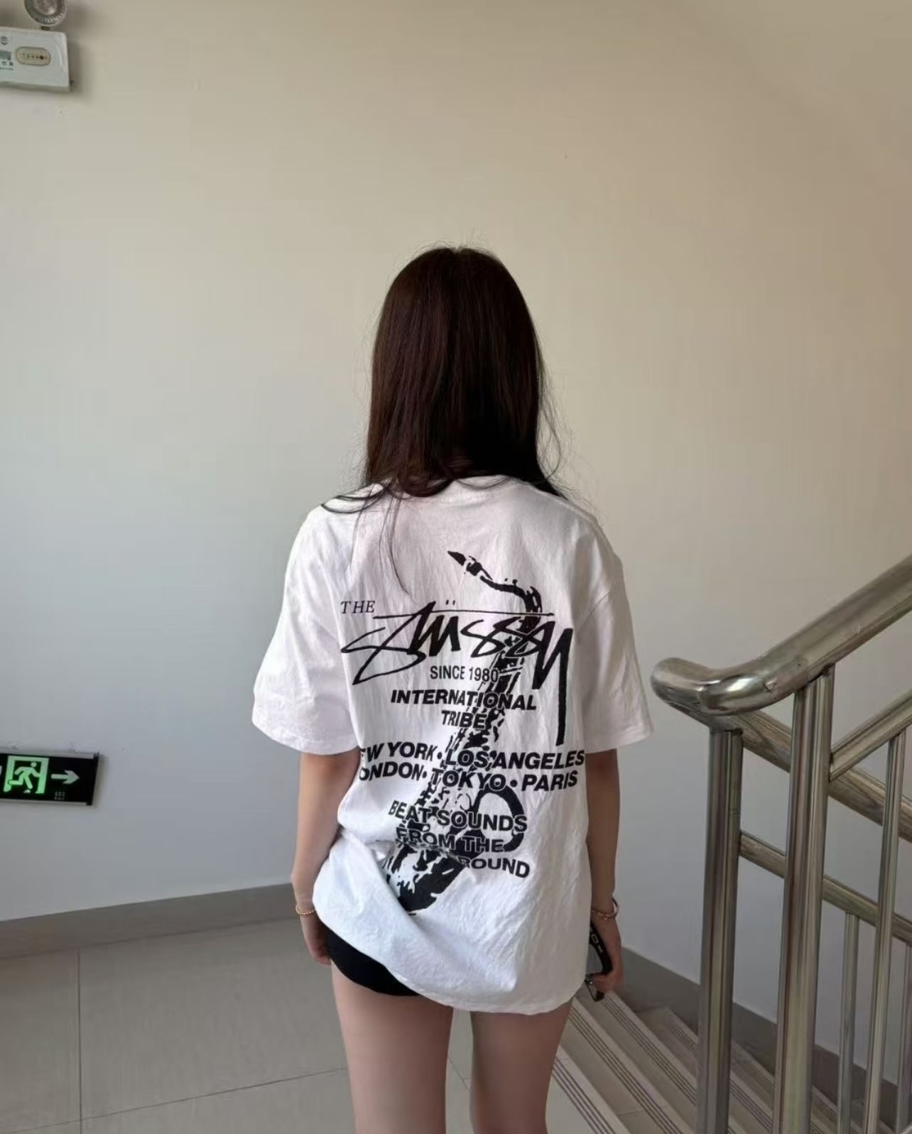 Stussy Saxophone Back Graphic Oversized T-Shirt
