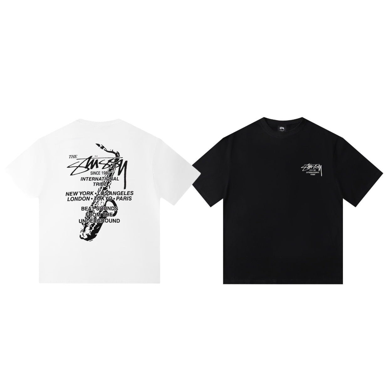 Stussy Saxophone Back Graphic Oversized T-Shirt