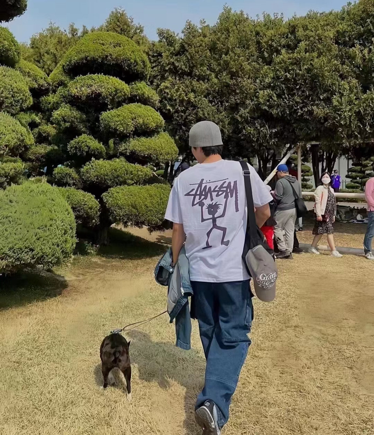 Oversized Stussy Stick Figure Graphic T-Shirt