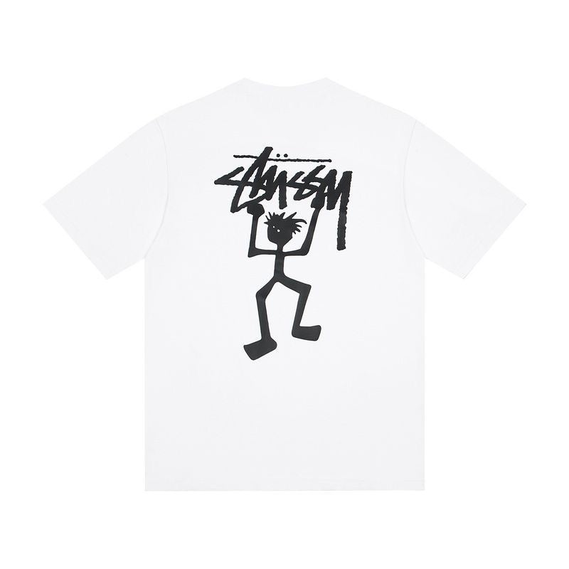 Oversized Stussy Stick Figure Graphic T-Shirt