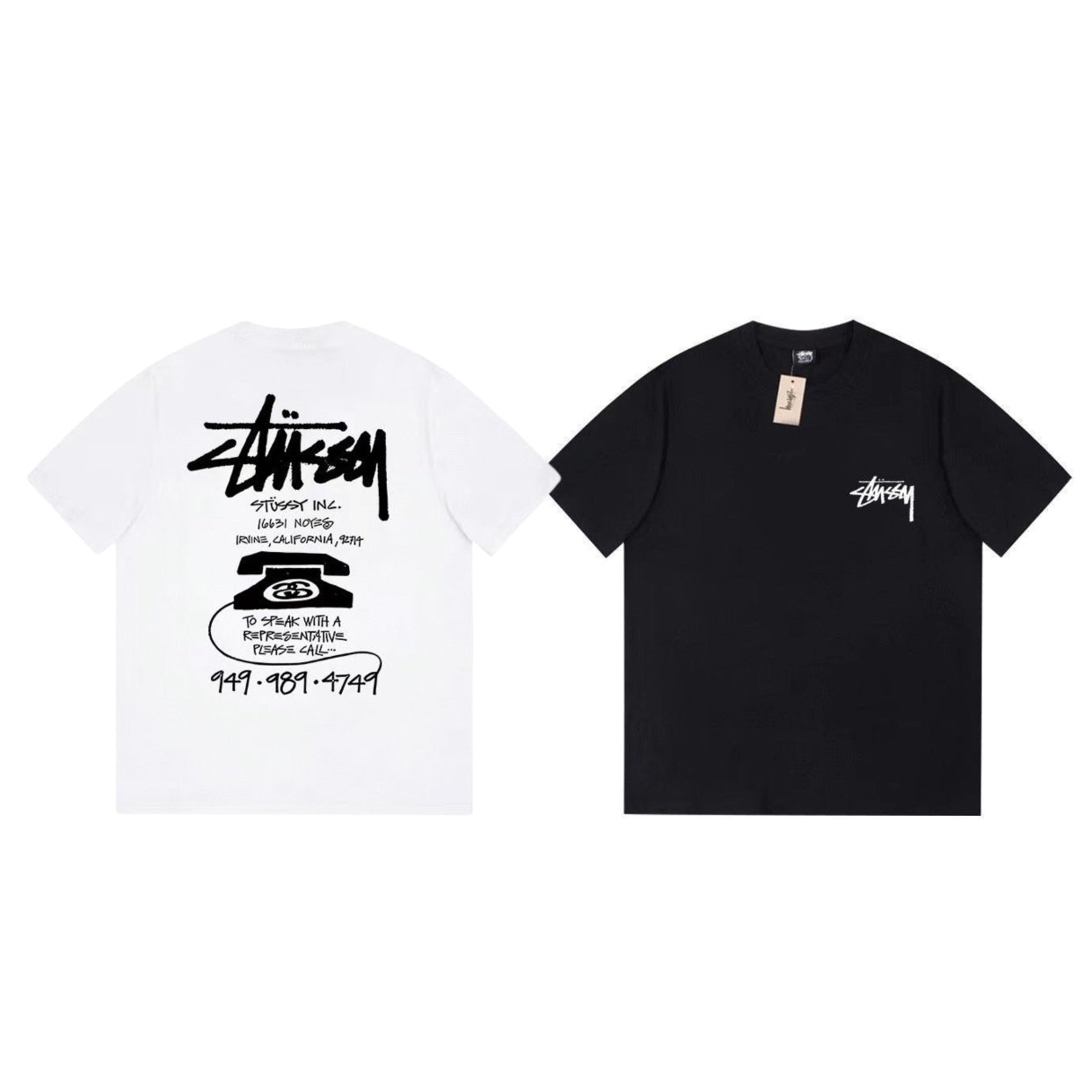 Signature Stussy Telephone Graphic Oversized T-Shirt